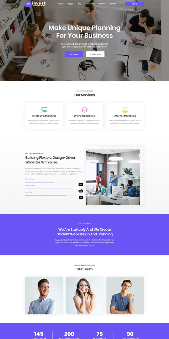 Invest- Business & Digital Agency Landing Page Template - Features Image 1