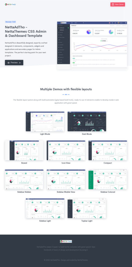 NettaAdTho - NettaThemes CSS Admin & Dashboard Template - Features Image 1