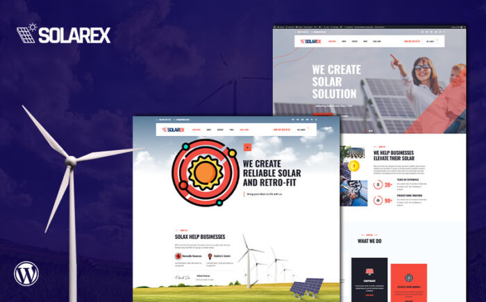 Solarex Renewable Solar Energy WordPress Theme - Features Image 1