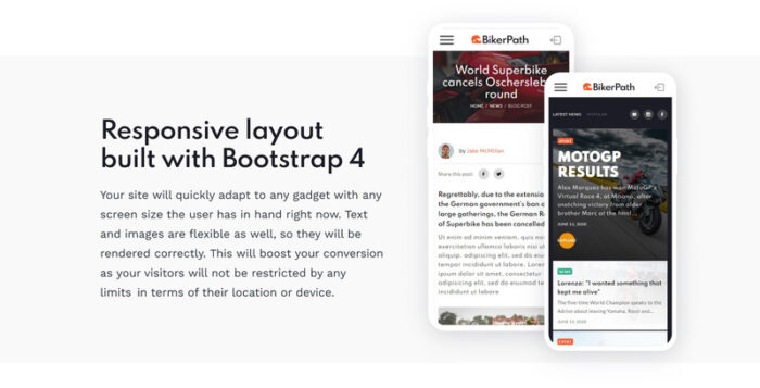 BikerPath - Motorcycle News Website Template - Features Image 6