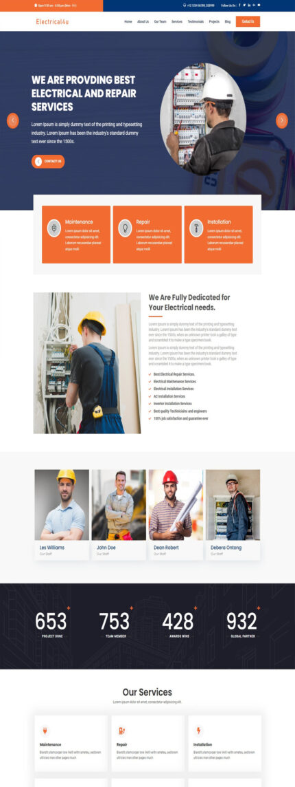 Electrical4U - Electrical HTML5 Responsive Template - Features Image 1