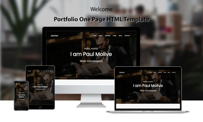 DevPort - Portfolio Landing Page Template - Features Image 1