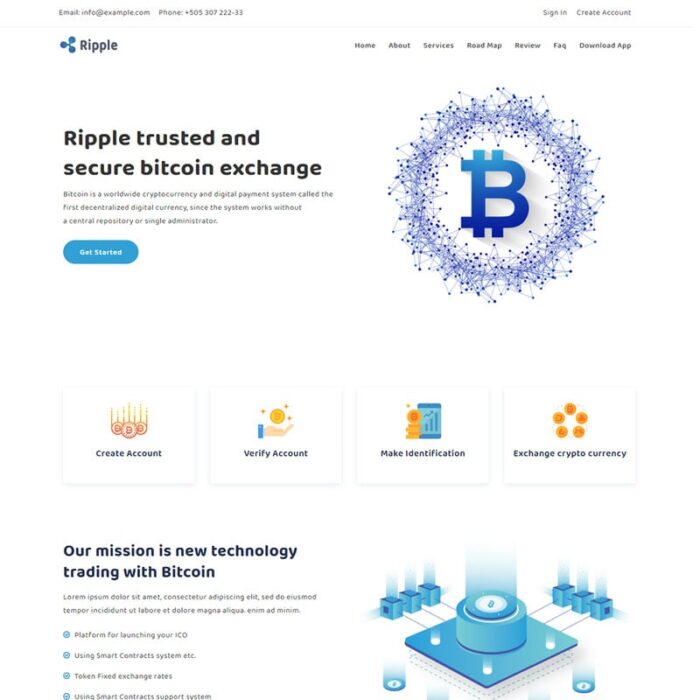 Ripple - Bitcoin & Cryptocurrency Landing Page Template - Features Image 1