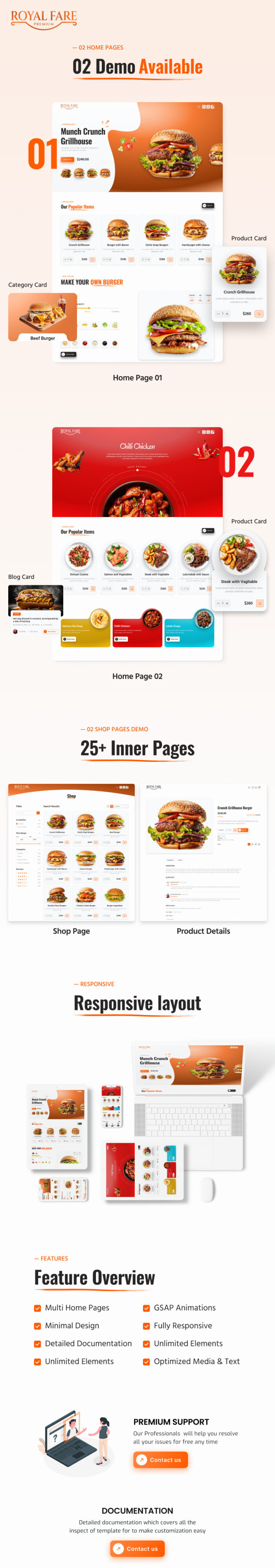 Royal Fare Elegant Restaurant HTML Website Template  Best for Fast Food and Fine Dining Restaurants - Features Image 1