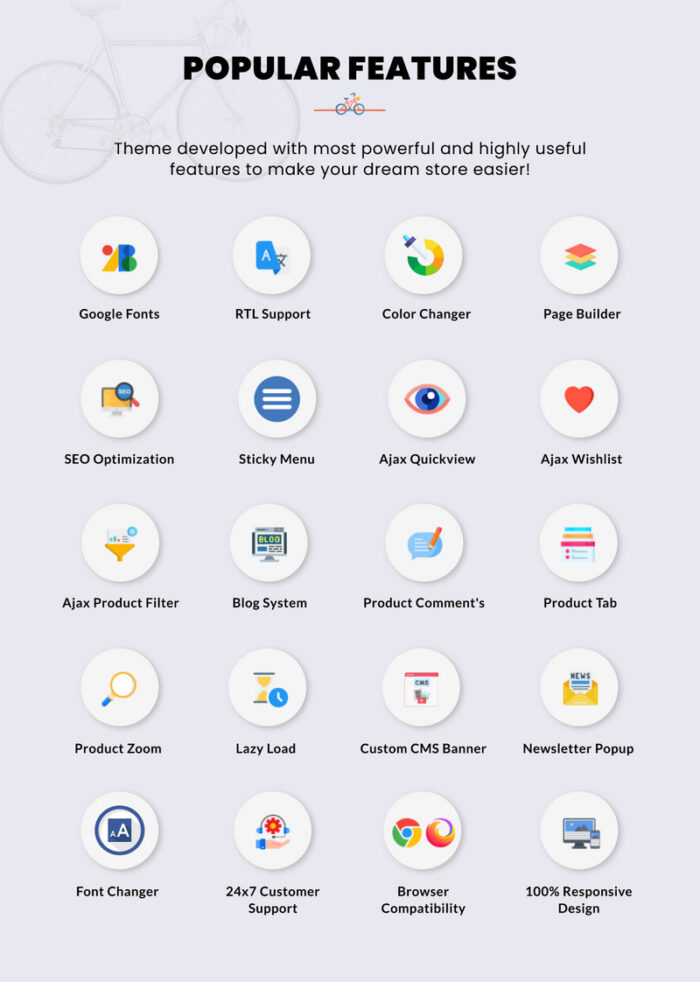 Bicycle Mega Sports, Bicycle, Bikes, Rental Shopify 2.0 Responsive Template - Features Image 7