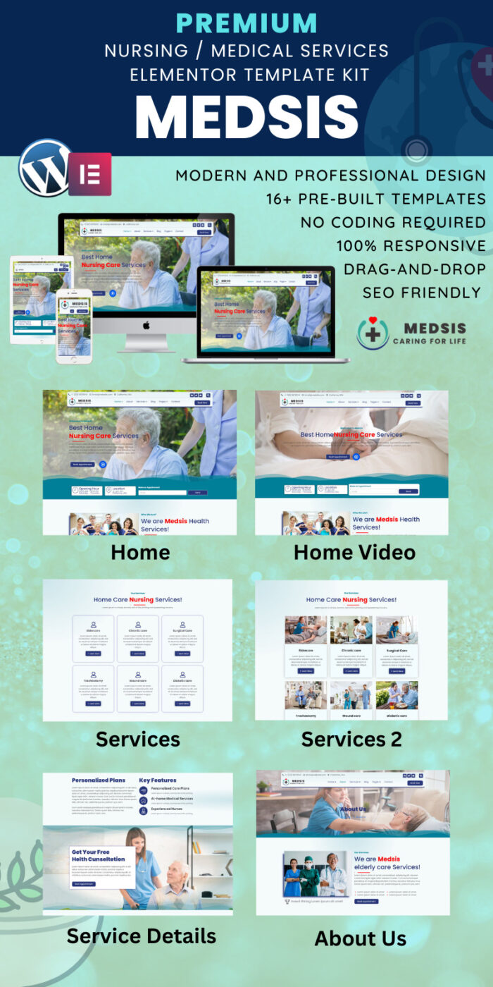 Medsis - Nursing, Medical & Healthcare Services Elementor Template Kit - Features Image 1