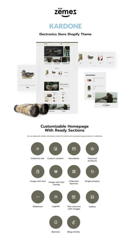 Kardone Hunting and Outdoor Shopify Theme - Features Image 1