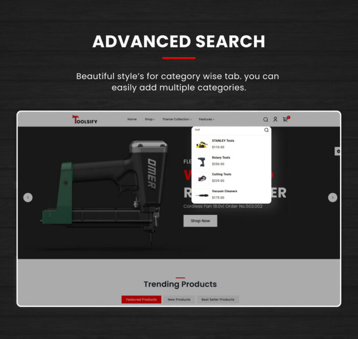 Toolsify Megastore –Tools and Machine Shopify 2.0 Responsive Template - Features Image 6