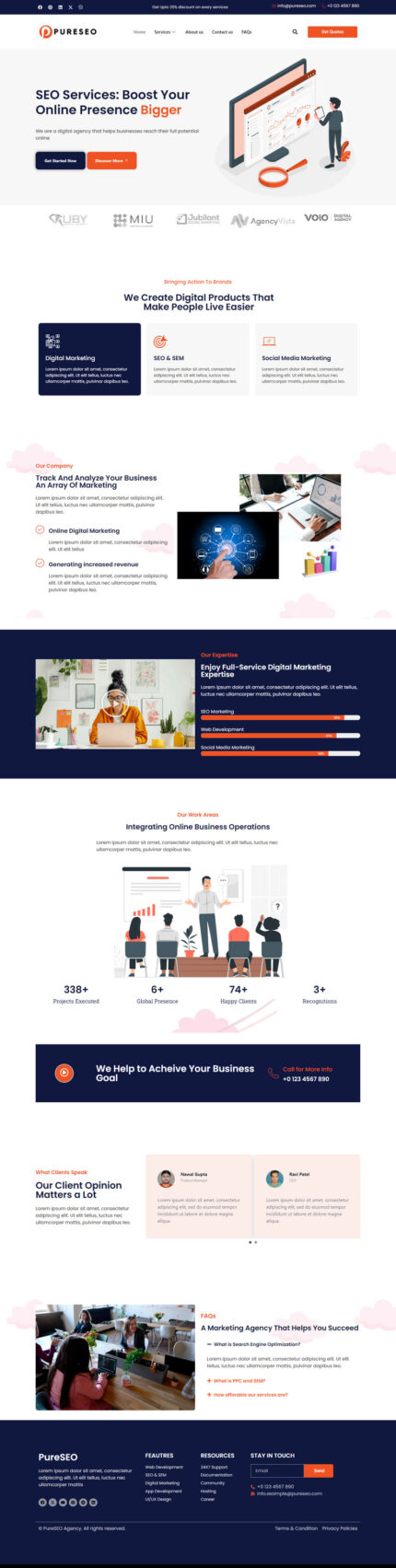 PureSEO - Digital Marketing Agency Elementor Template Kit - Features Image 1