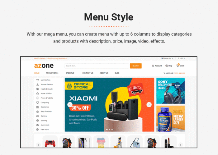 Azone - Multipurpose Prestashop Theme - Features Image 9