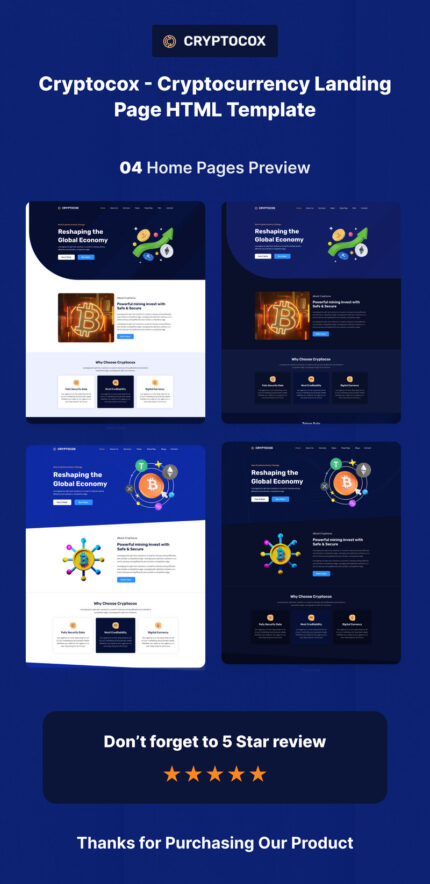 Cryptocox - Cryptocurrency HTML Landing Page Template - Features Image 1