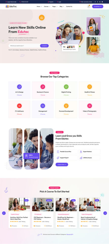 Edutec - Education LMS WordPress Theme - Features Image 1