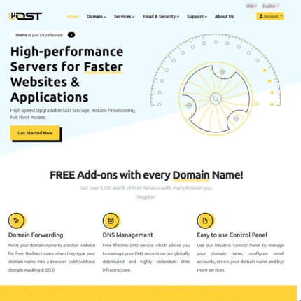 Uhost WHMCS Theme and HTML Template - Features Image 1