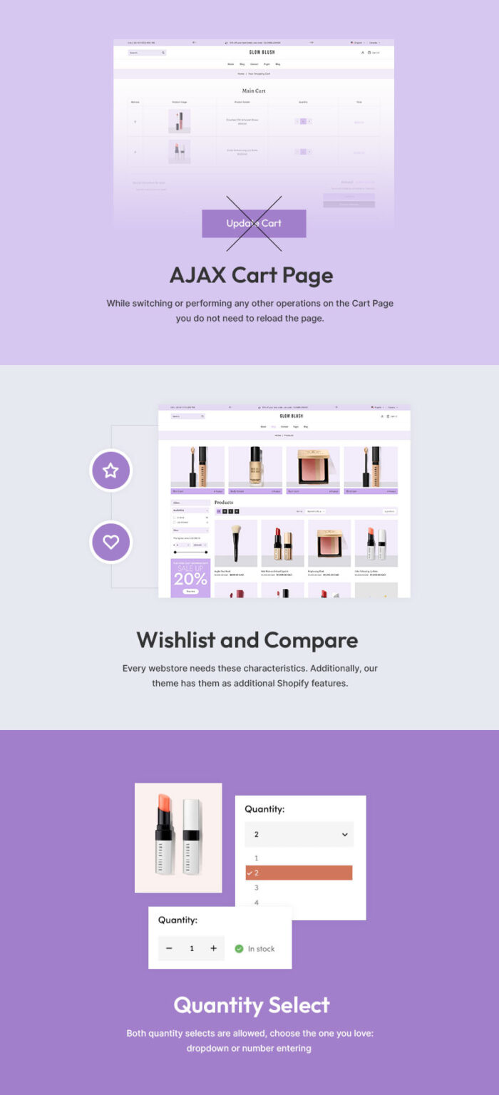 Glowblush - Cosmetics, Beauty & Skincare Shop Multipurpose Shopify 2.0 Responsive Theme - Features Image 6