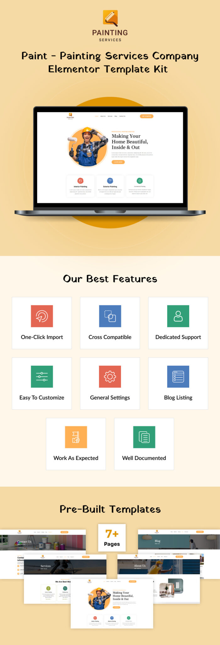 Paint - Painting Services Company Elementor Template Kit - Features Image 1