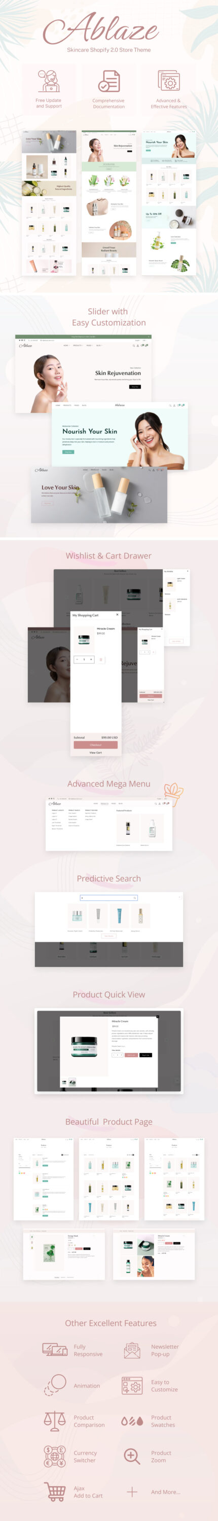 Ablaze  - Skincare and Cosmetics Shopify Theme - Features Image 1