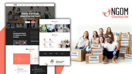 Ngom Nonprofit Donation Landing Page HTML5 Template - Features Image 1