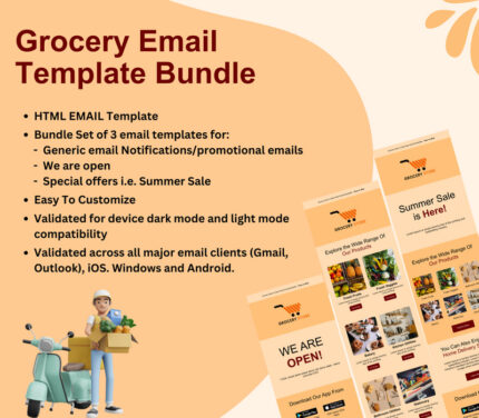 Grocery HTML Email Template – Perfect for Grocery Stores and Supermarkets - Features Image 1