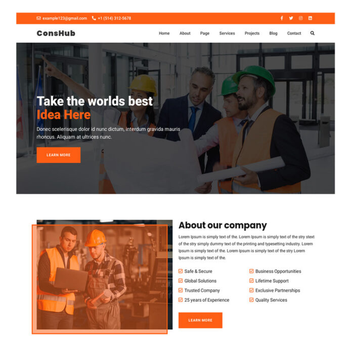 Consthub - Business Website HTML Template - Features Image 1