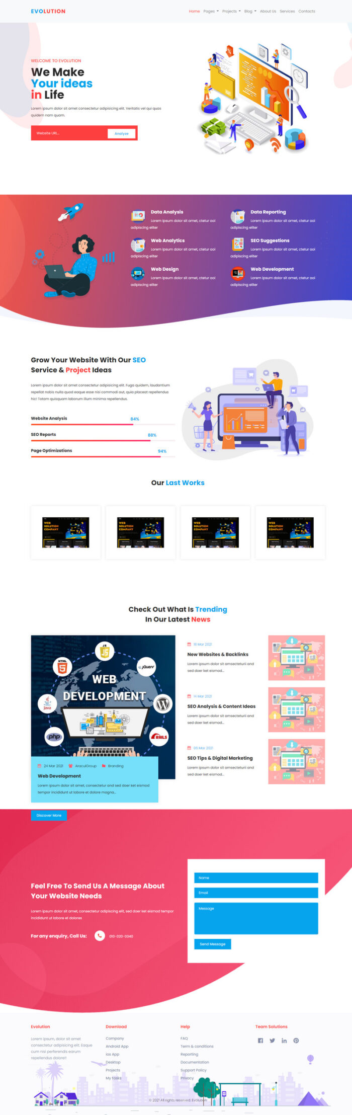 EVOLUTION - Fully Responsive Multi-Page Website Template - Features Image 1