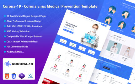 Corona-19 - Corona Virus Medical Prevention Template - Features Image 1