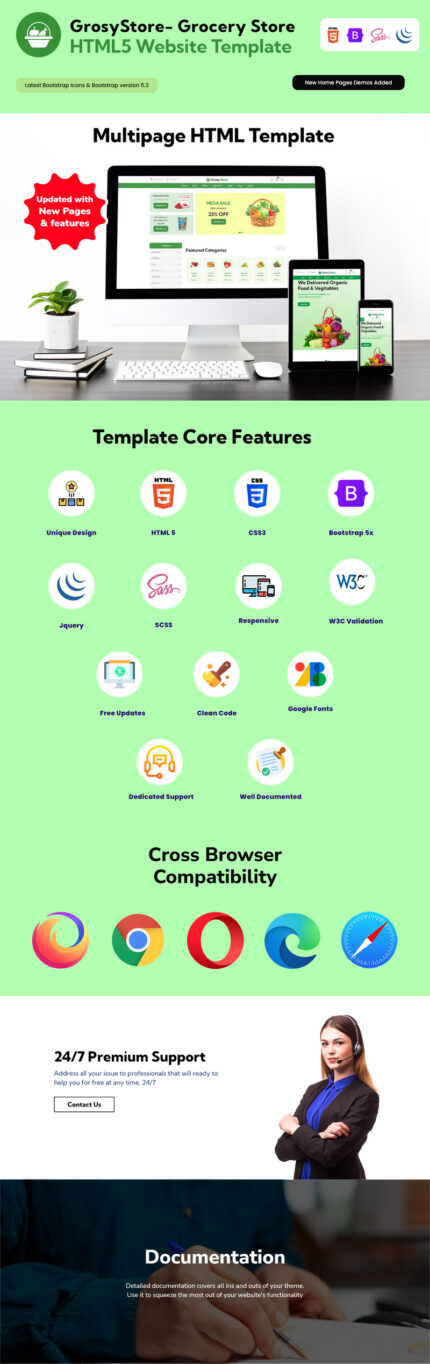 GrosyStore- Grocery Store HTML5 Website Template - Features Image 1