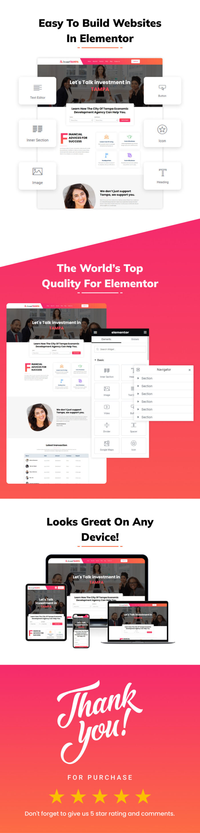Invest Tampa - Investment Business Elementor Template Kit - Features Image 2