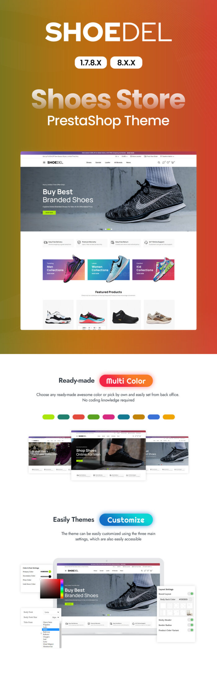 Shoedel - Shoes and Accessories Store PrestaShop Theme - Features Image 1