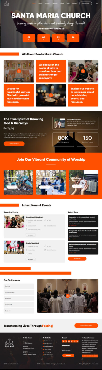 SantaMaria Church WordPress Theme - Features Image 1