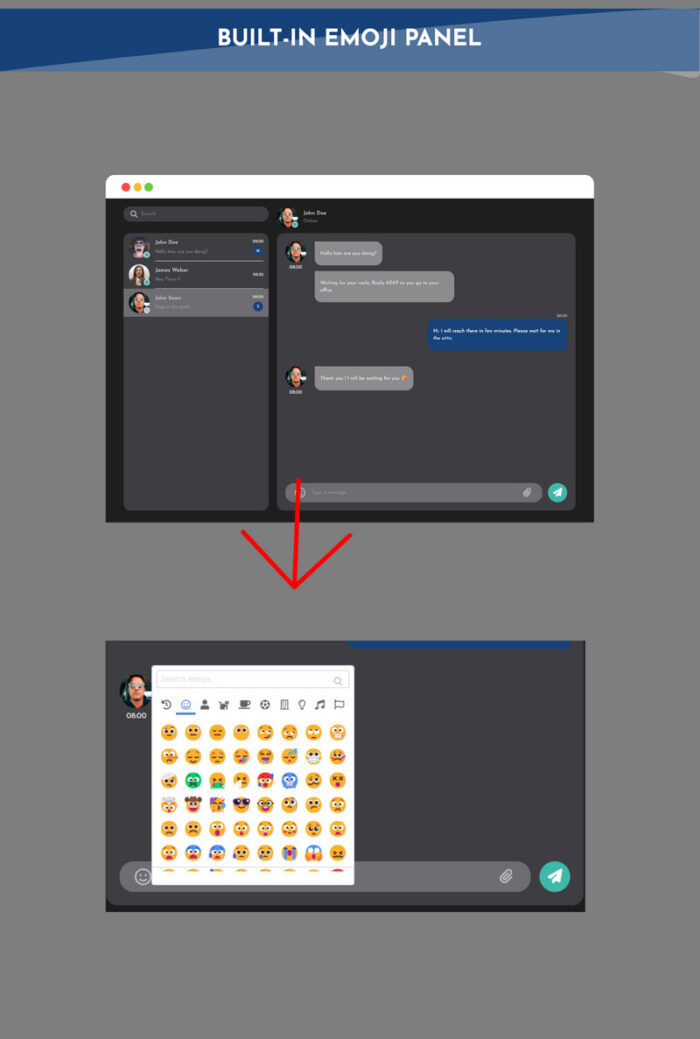 ChatMarkup | App like Chatting HTML Template - Features Image 2