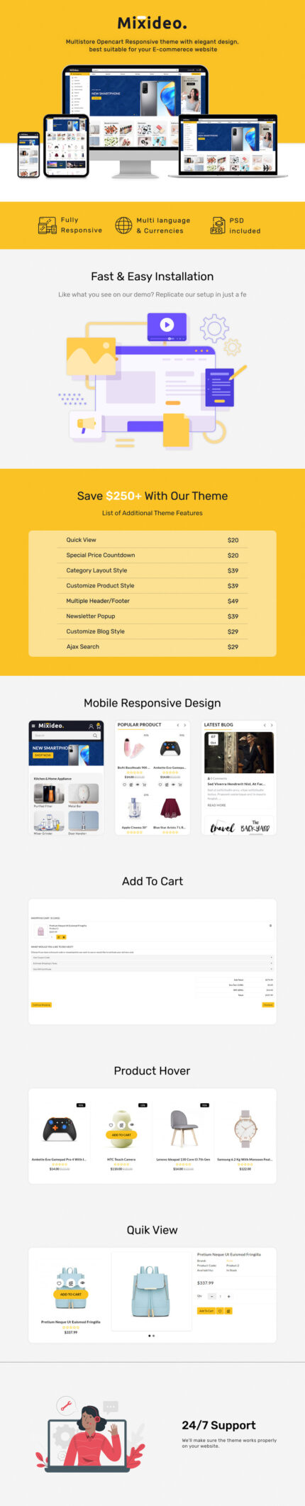 Mixideo - Multipurpose Modular OpenCart Theme - Features Image 1