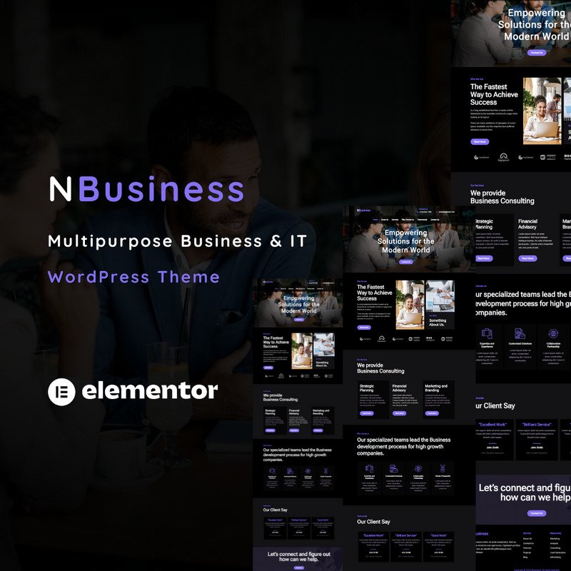 Nbusiness - Multipurpose Business and IT Solution One Page WordPress Theme - Features Image 1