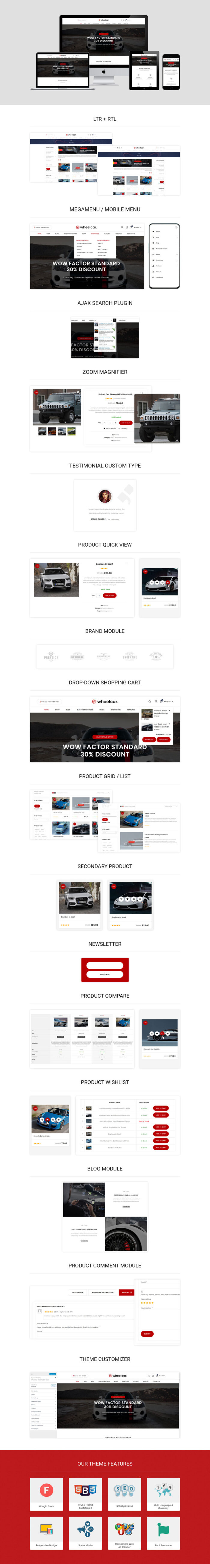 Wheelcar - Automobile Store Premium Woocommerce Template - Features Image 1