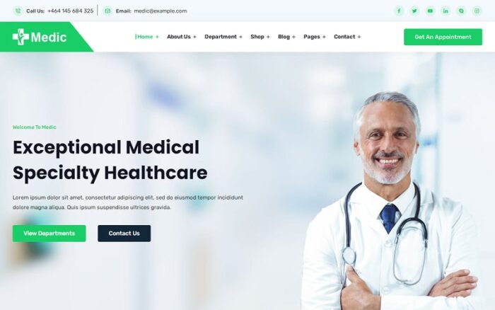 Medic - Hospital, Diagnostic, Clinic, Health and Medical Lab HTML and Bootstrap Website Template - Features Image 1