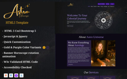 AstroUniverse | One Page HTML Template For Astrologers and Fortune Tellers - Features Image 1