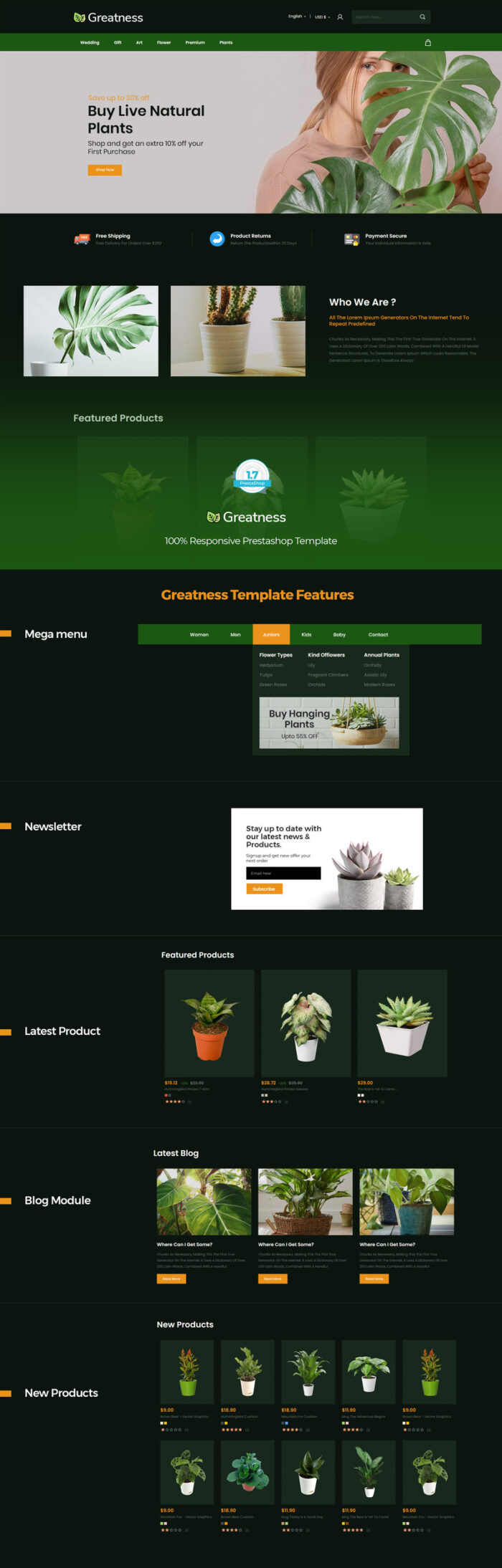 Greatness Tree Plant - Flower Prestashop Theme - Features Image 1