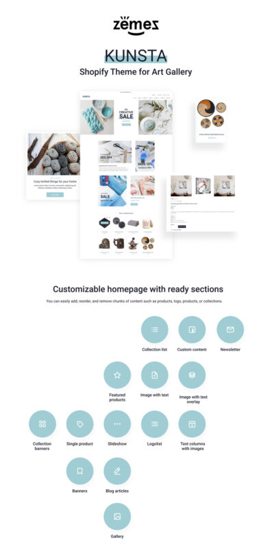 Kunsta - Shopify Theme for Art Gallery - Features Image 1