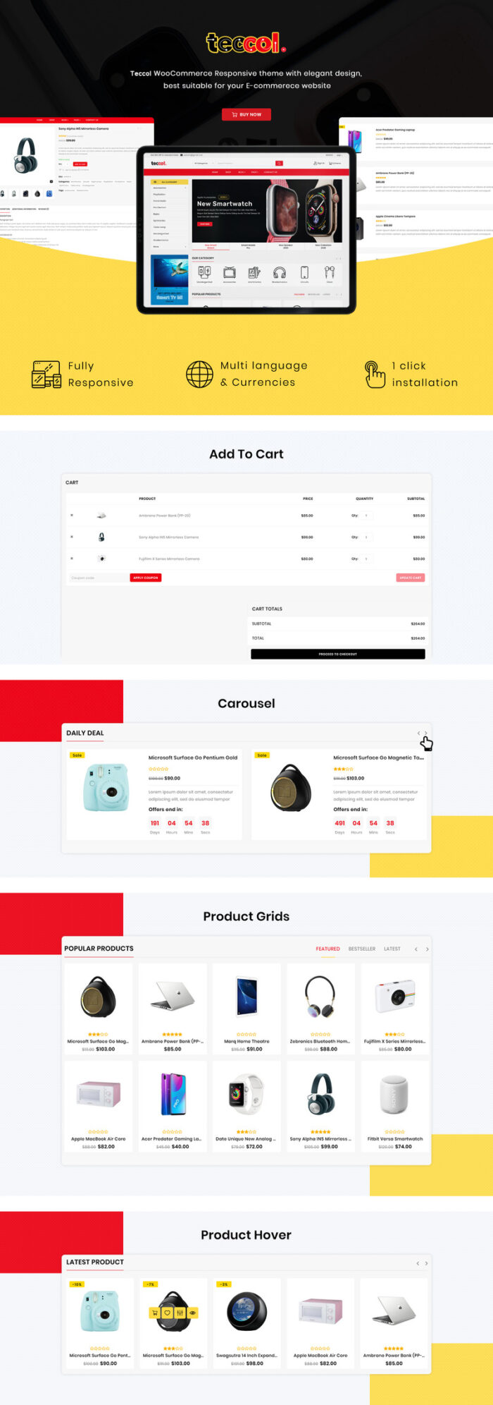 Teccol - Responsive WordPress WooCommerce Theme - Features Image 1
