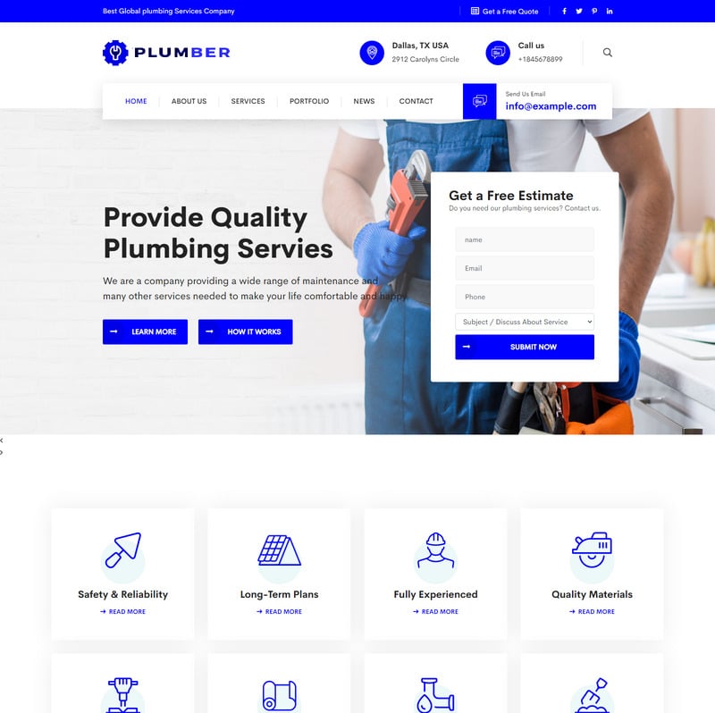 Plumbing - Plumber and Repair  Services Maintenance HTML Template - Features Image 1