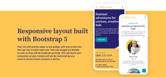 Gold Arrow - Summer Camp HTML5 Website Template - Features Image 6