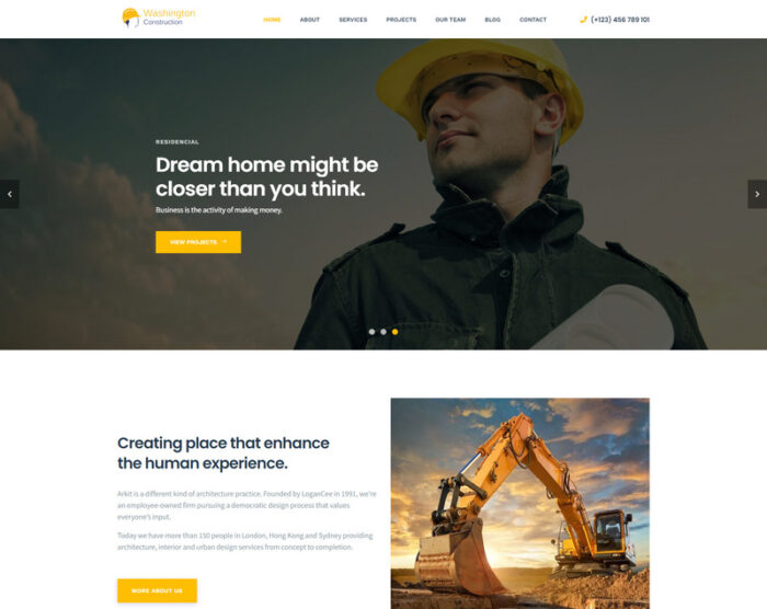 Washington Construction Building  Landing Page HTML Template - Features Image 1