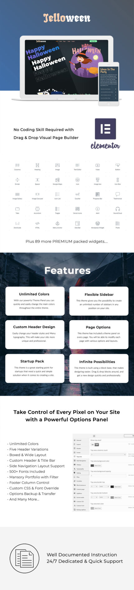 Jelloween - Halloween Party WordPress Theme - Features Image 1