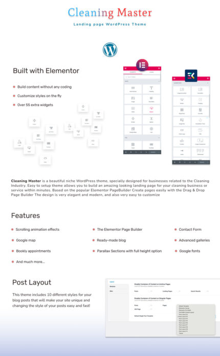 Cleaning Master - Landing page with Blog WordPress Theme - Features Image 1