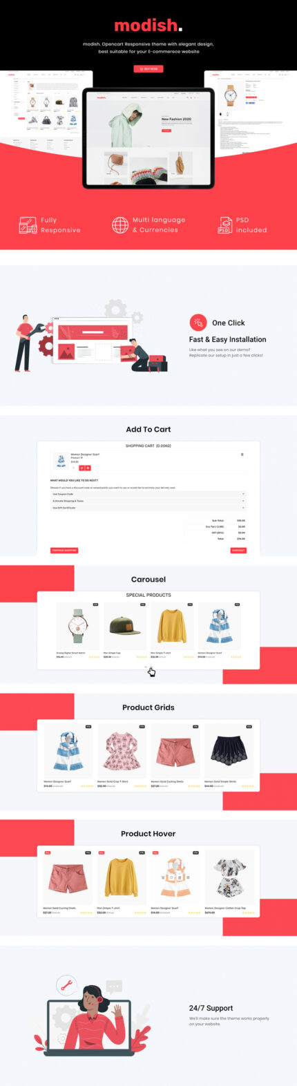 Modish - Multipurpose Fashion Shoes OpenCart Template - Features Image 1