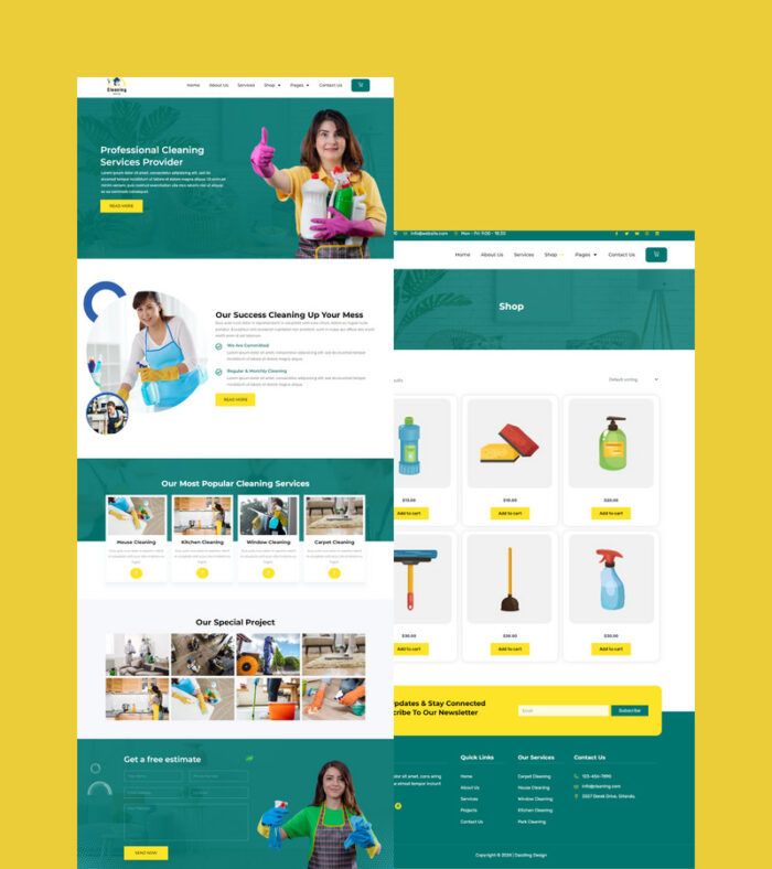 Cleaning Services WooCommerce Elementor WordPress Theme - Features Image 1