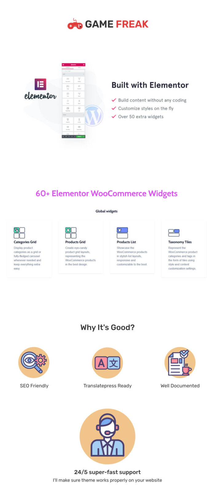 Game Freak - Gaming Devices & Accessories Store WooCommerce Elementor Template - Features Image 1