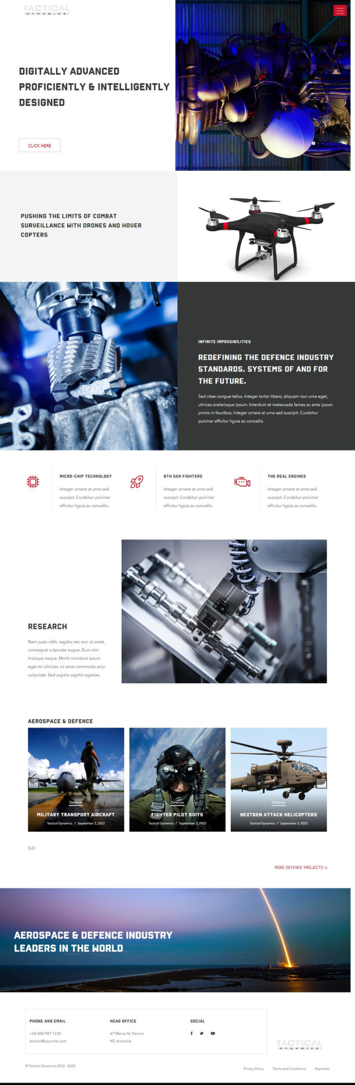 Tactical Dynamics Defence Security and Off Road WordPress theme - Features Image 2