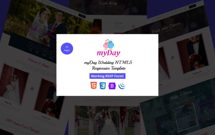 myDay - Wedding HTML5 Responsive Template - Features Image 1