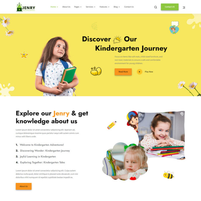 Jenry - Kindergarten & Pre School HTML5 Template - Features Image 15