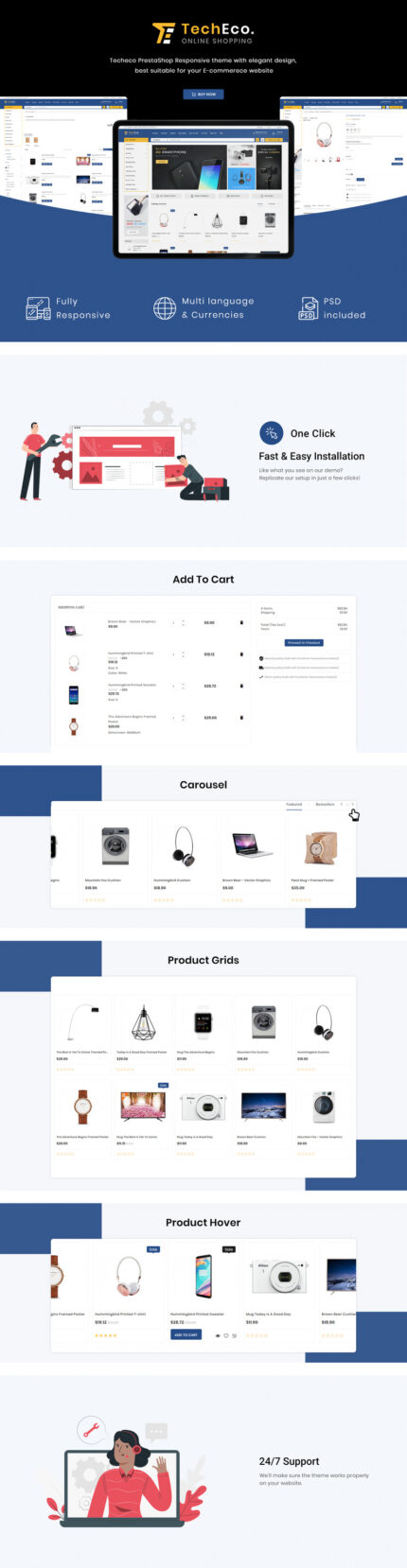 Techeco - Marketplace Electronics PrestaShop Template - Features Image 1